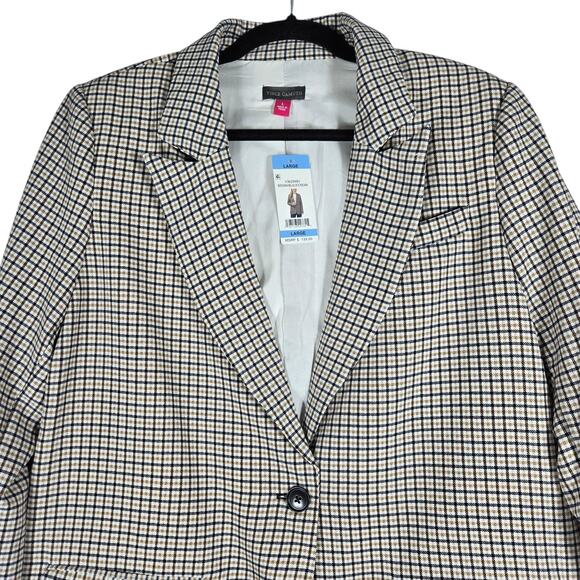 Vince Camuto Plaid Blazer Womens Large NEW Checkered Single Button Lined Jacket - Picture 2 of 12